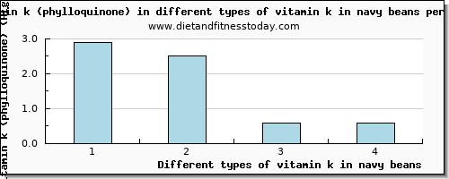 vitamin k in navy beans vitamin k (phylloquinone) per 100g